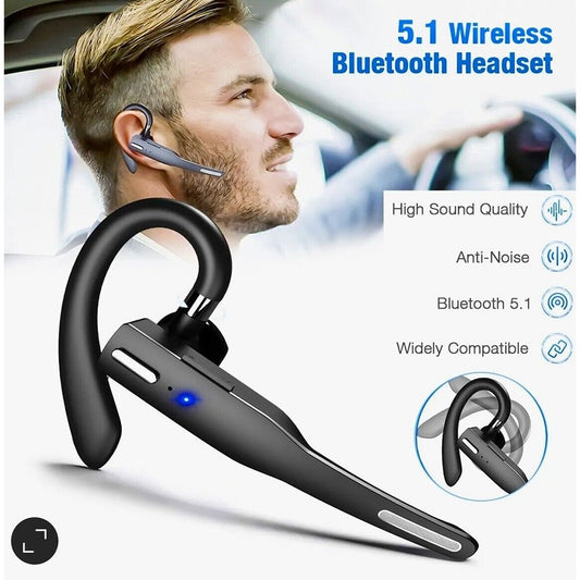 Rhichies DropStore Bluetooth wireless headphones with microphone and earpiece, designed for handsfree business calls.