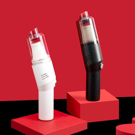 Portable Rhichies DropStore handheld car vacuum cleaner with cyclone technology, wet and dry use, USB rechargeable, 120W power.