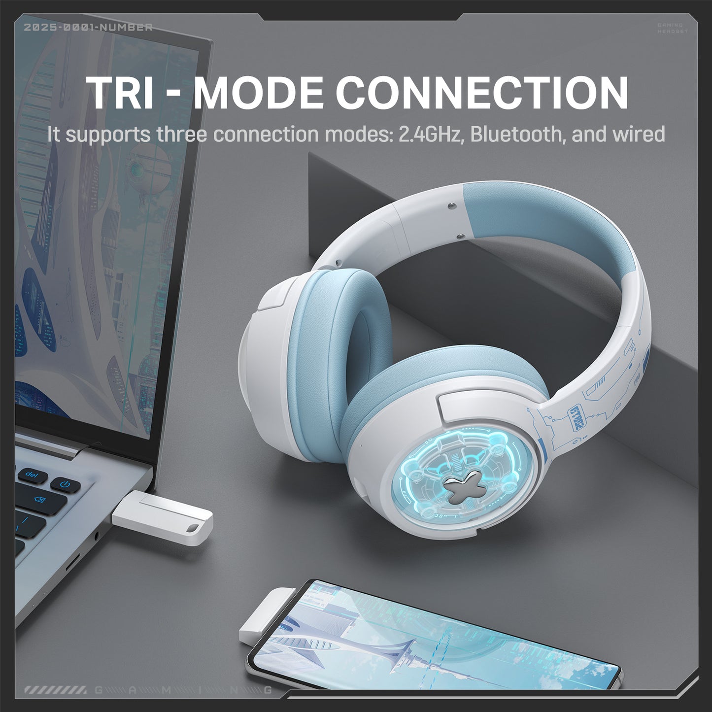 Wireless Gaming Headset Bluetooth connection