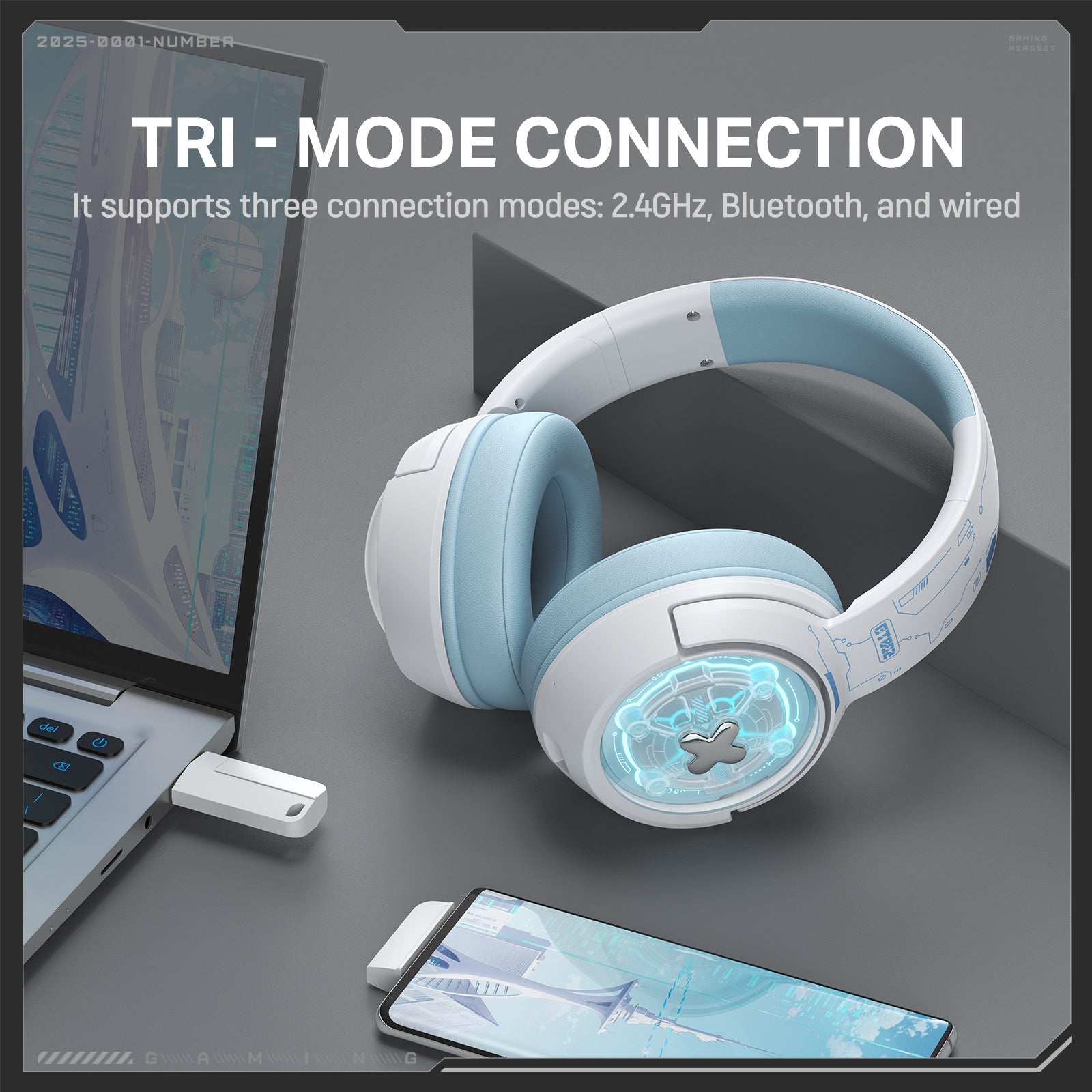 Wireless Gaming Headset Bluetooth connection