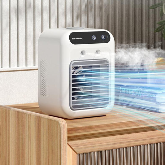 Portable air cooler fan for room, office, and car, water cooling air conditioning accessory, compact and easy to use.